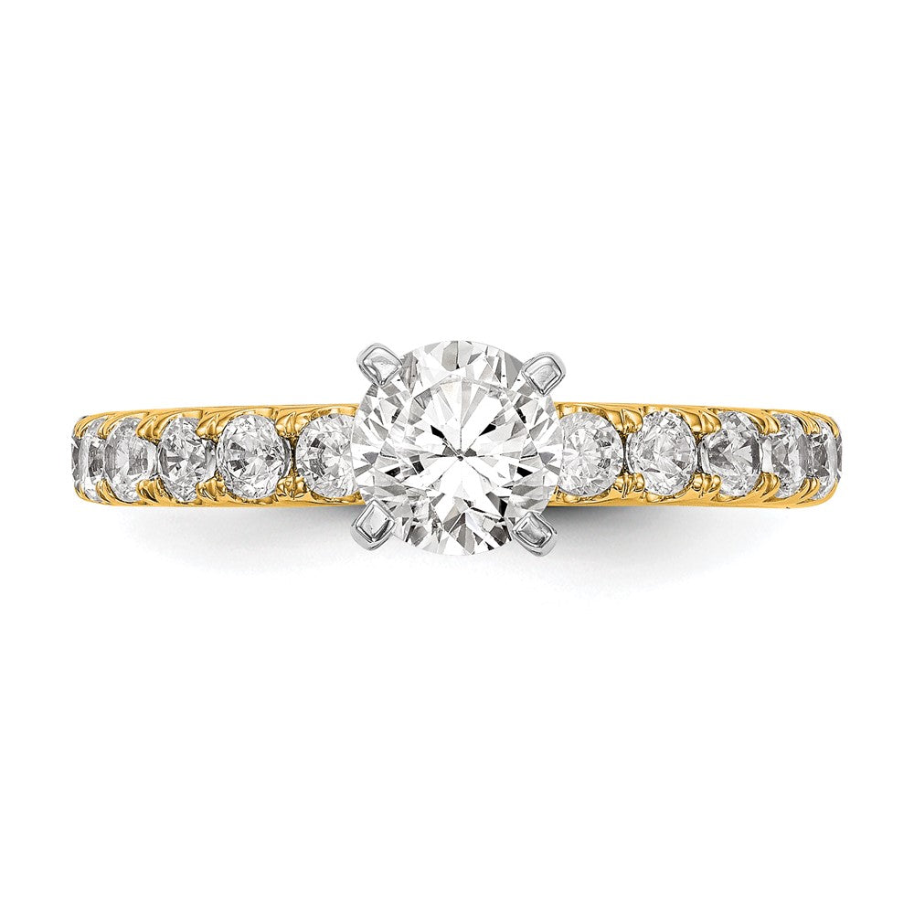 True Origin 14K Yellow Gold 5/8 carat Lab Grown Diamond VS+ F+ Semi-Mount Peg Set Engagement Ring