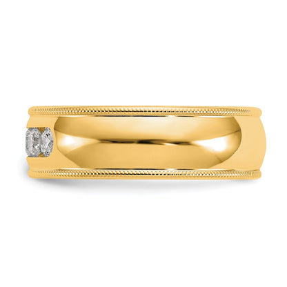True Origin 14K Yellow Gold Men's 1/2 carat Lab Grown Diamond VS+ F+ Size 10.5 Complete Miligrain Wedding Band Ring