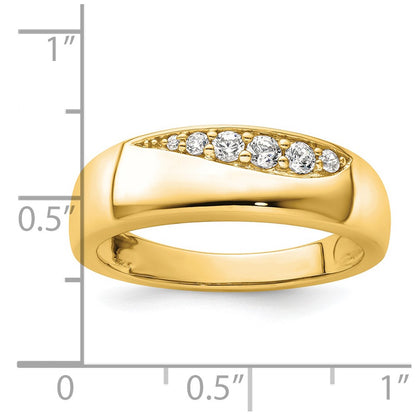 True Origin 14K Yellow Gold Men's 1/4 carat Lab Grown Diamond VS+ F+ Complete Wedding Band Ring