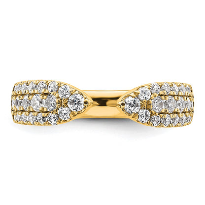 True Origin 14K Yellow Gold 3/4 carat Lab Grown Diamond VS+ F+ Complete Wedding Band Ring