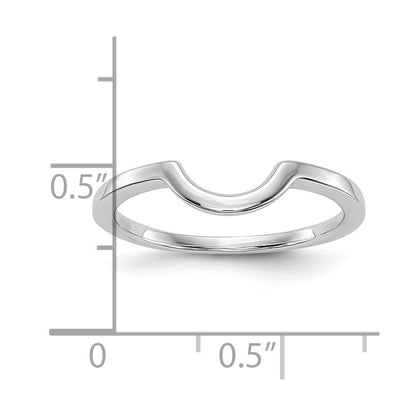 14K White Gold Contoured Wedding Band Ring