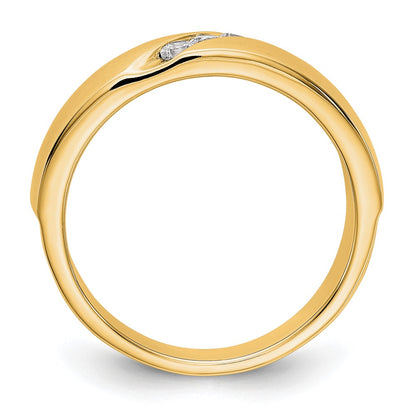 True Origin 14K Yellow Gold Men's 1/5 carat Lab Grown Diamond VS+ F+ Complete Wedding Band Ring