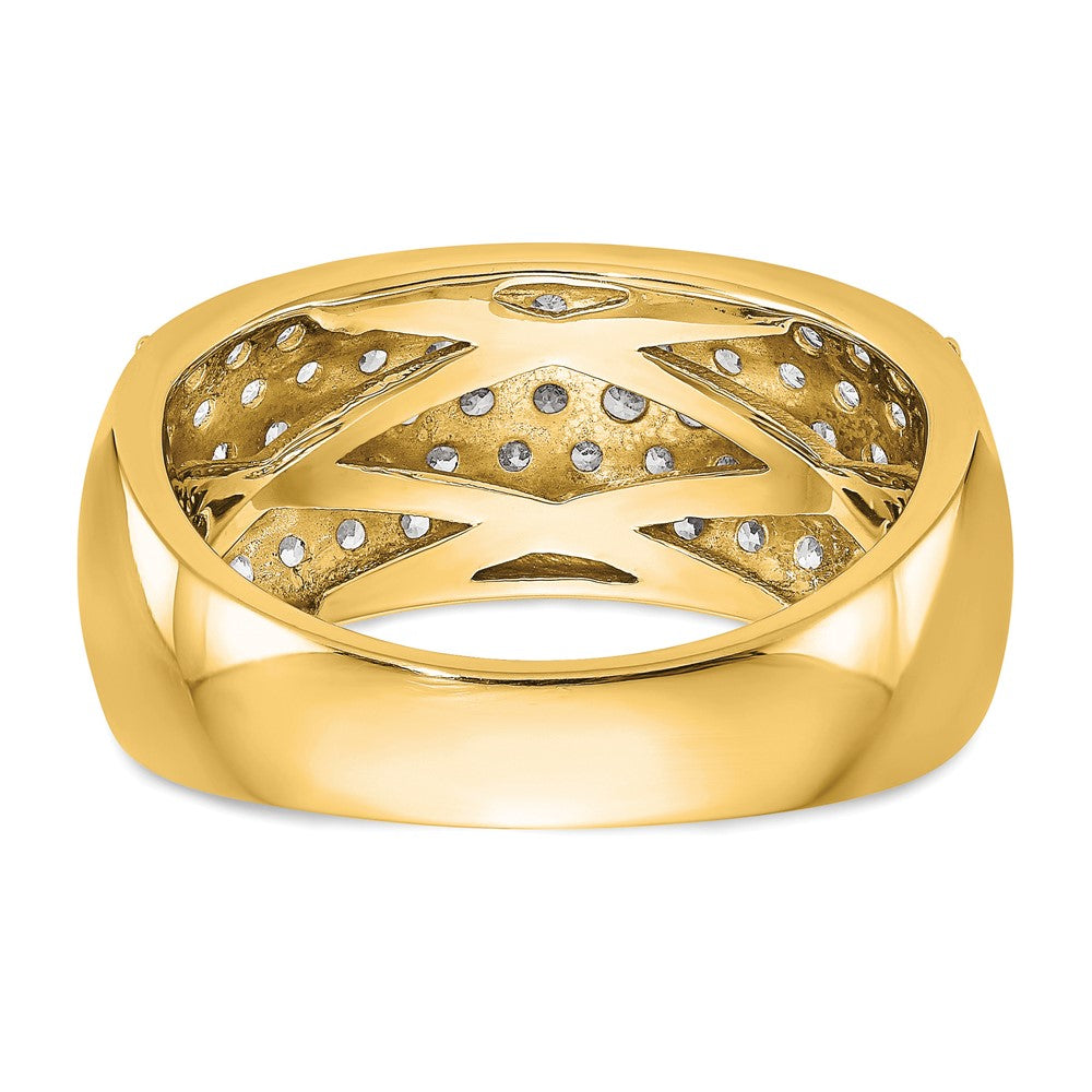 True Origin 14K Yellow Gold 1 5/8 carat Lab Grown Diamond VS+ F+ Complete Wedding Band Ring