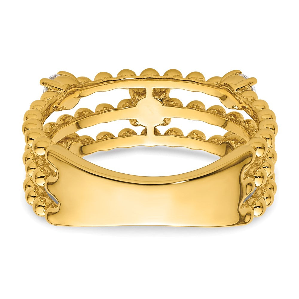 True Origin 14K Yellow Gold 3/8 carat Lab Grown Diamond VS+ F+ Complete Triple Wedding Band Ring