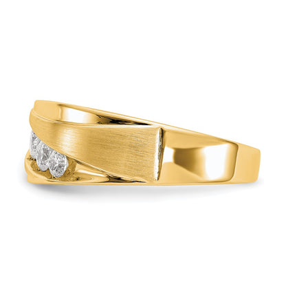 True Origin 14K Men's 1/2 carat Lab Grown Diamond VS/SI  D E F  Brushed and Polished Wedding Band Ring