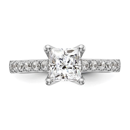 True Origin 14K White Gold 1/5 carat Lab Grown Diamond VS+ F+ Semi-Mount Princess Engagement Ring