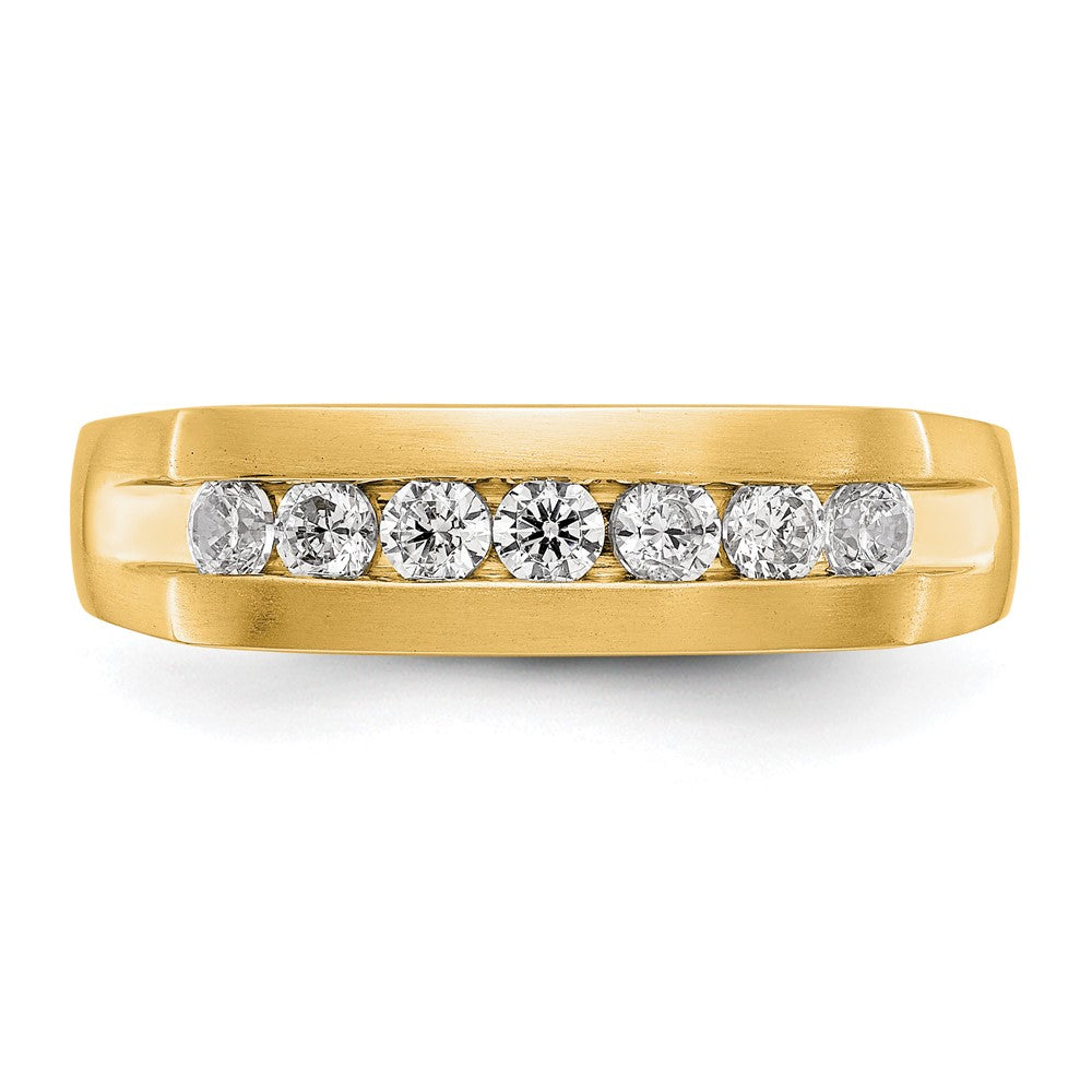 True Origin 14K Yellow Gold Men's 1/2 carat Lab Grown Diamond VS+ F+ Complete Channel Wedding Band Ring