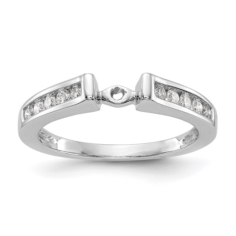 14K White Gold Peg Set 1/4 carat Channel-set Diamond Semi-mount Engagement Ring