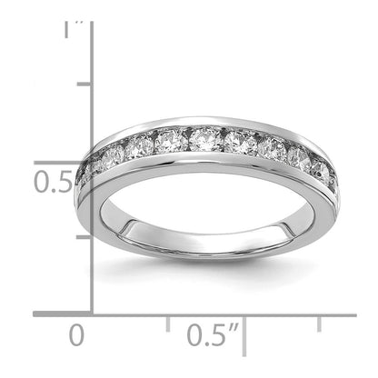 14K White Gold 1 carat Lab Grown Diamond VS+ F+ Complete Channel Set Wedding Band Ring