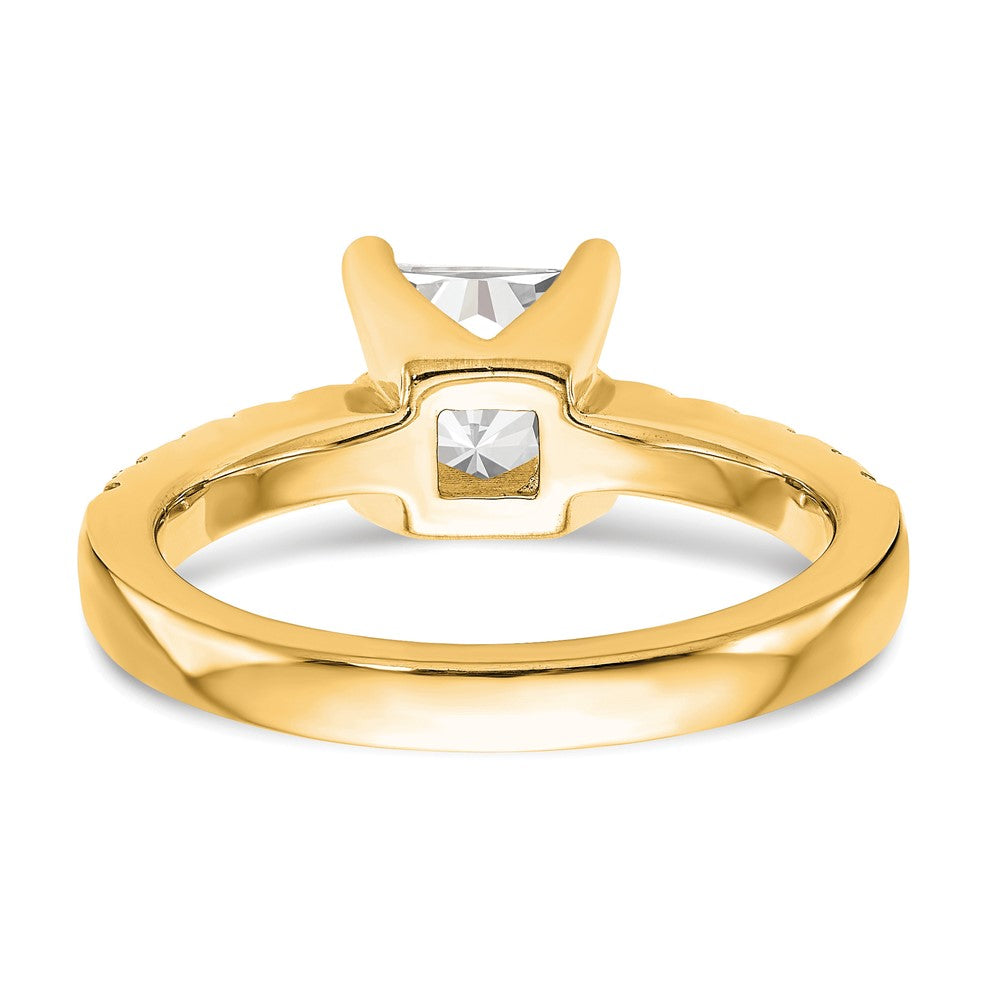 True Origin 14K Yellow Gold 1/5 carat Lab Grown Diamond VS+ F+ Semi-Mount Princess Engagement Ring