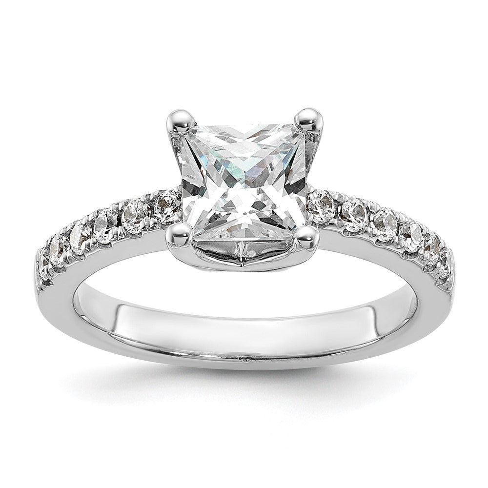 True Origin 14K White Gold 3/8 carat Lab Grown Diamond VS+ F+ Semi-Mount Princess Engagement Ring