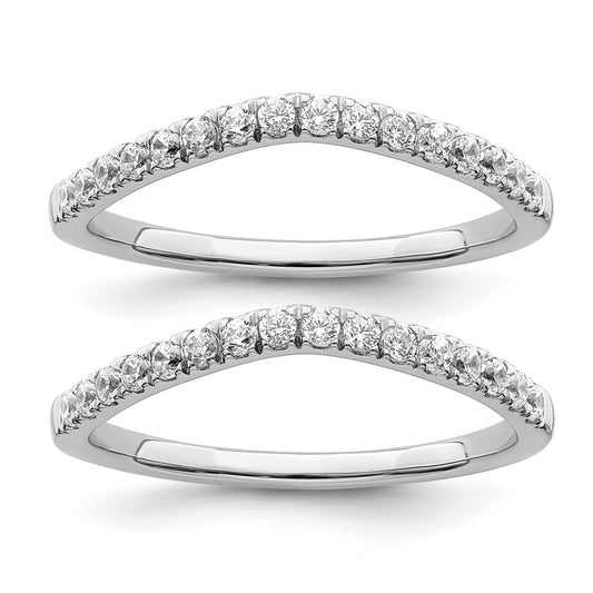 True Origin 14K White Gold 1/2 carat Lab Grown Diamond VS+ F+ Set of Two Complete Wedding Band Rings
