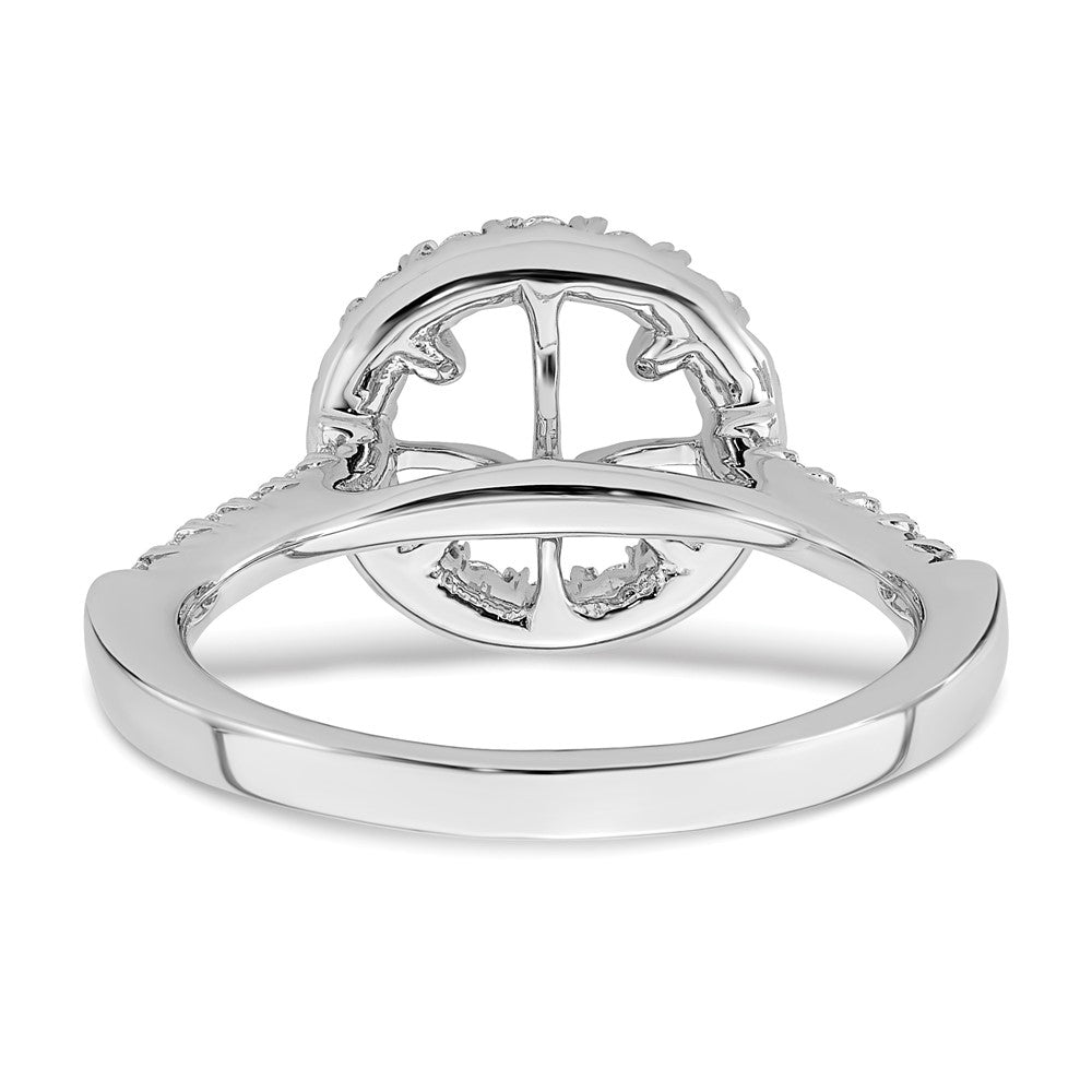 True Origin 14K White Gold 1/2 carat Lab Grown Diamond VS+ F+ Semi-Mount Round Halo Engagement Ring
