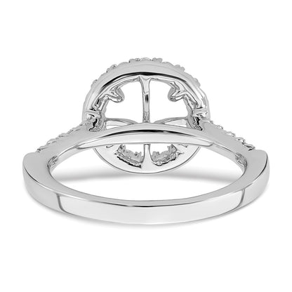 True Origin 14K White Gold 1/2 carat Lab Grown Diamond VS+ F+ Semi-Mount Round Halo Engagement Ring