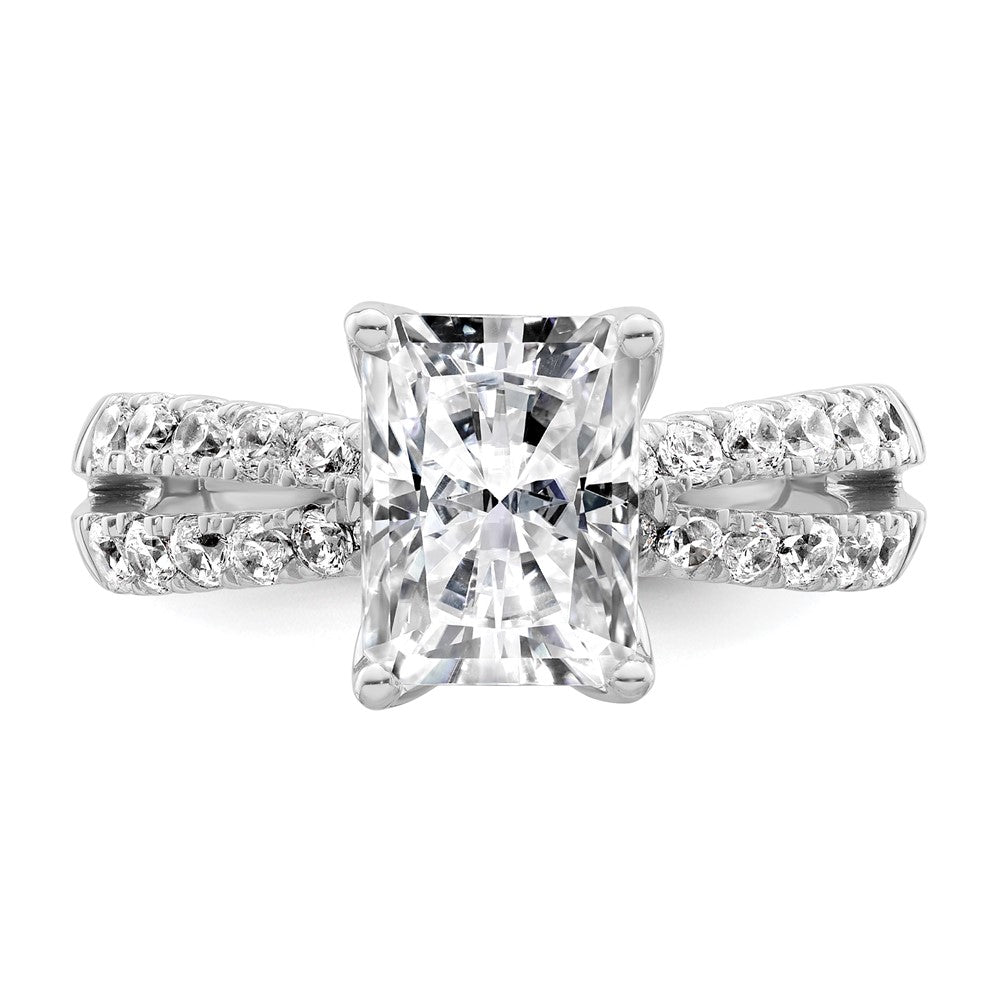 True Origin 14K White Gold 2 5/8 carat Lab Grown Diamond VS+ F+ Complete Radiant Engagement Ring