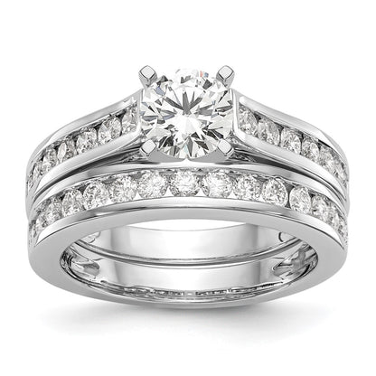 14K White Gold Peg Set 1/3 carat Channel-set Diamond Semi-mount Engagement Ring