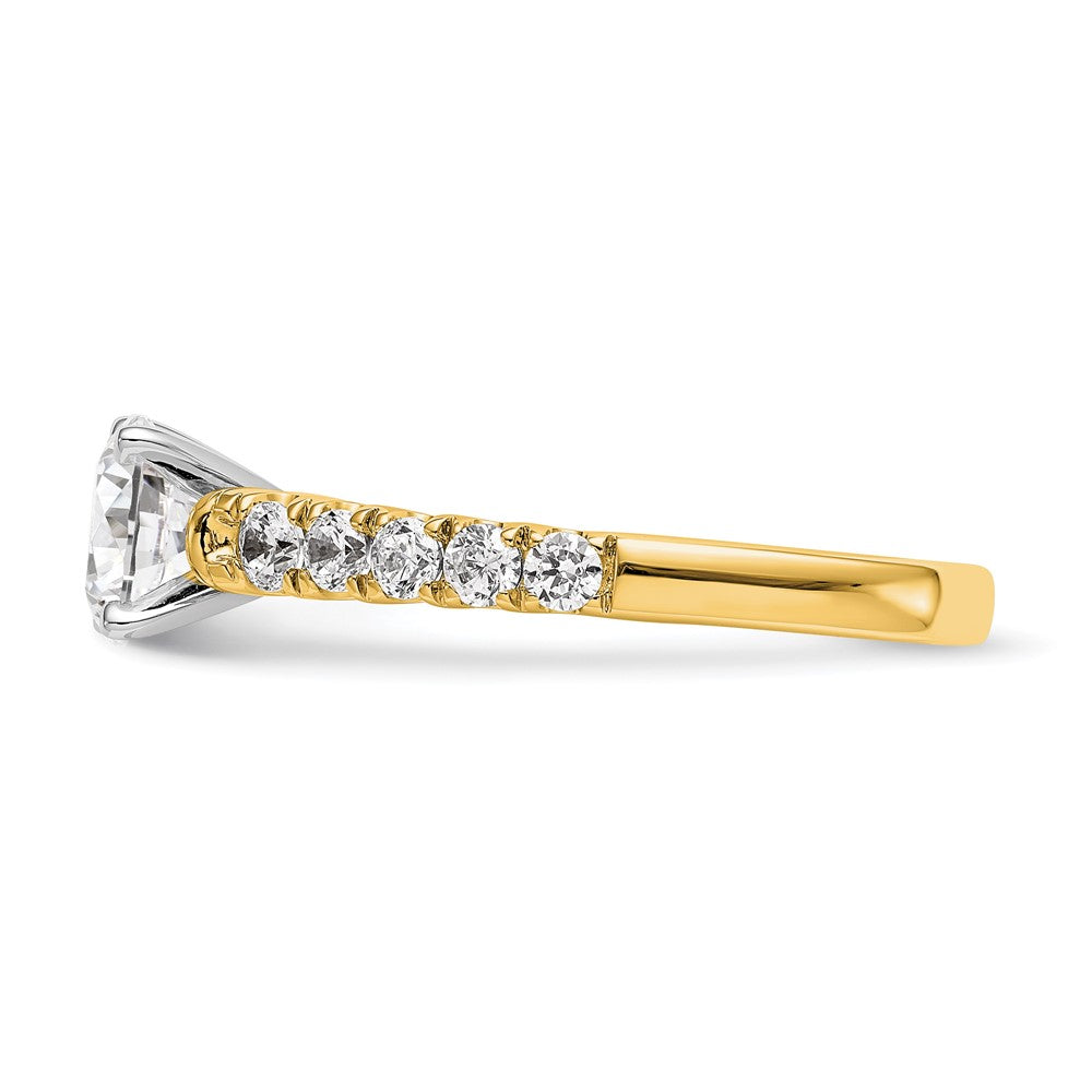 True Origin 14K Yellow Gold 1/2 carat Lab Grown Diamond VS+ F+ Semi-Mount Peg Set Engagement Ring