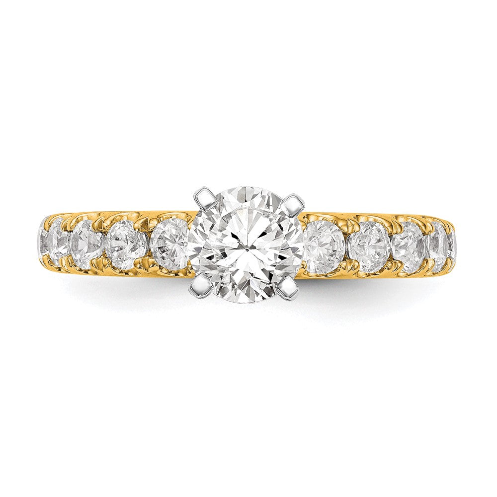 True Origin 14K Yellow Gold 3/4 carat Lab Grown Diamond VS+ F+ Semi-Mount Peg Set Engagement Ring
