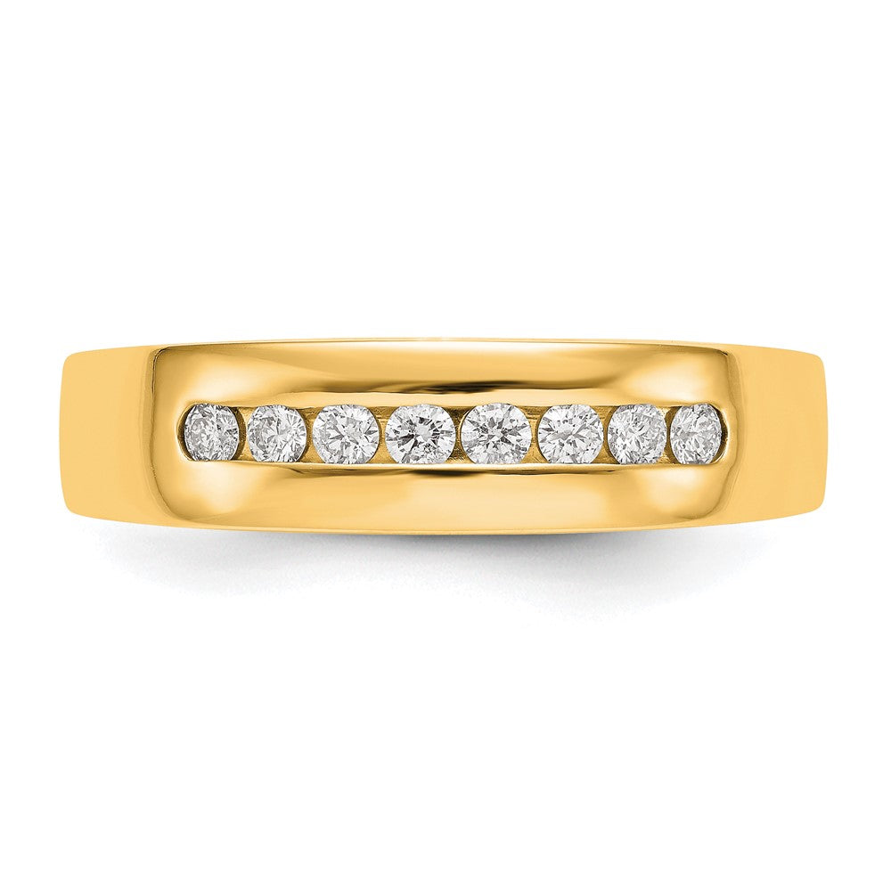 True Origin 14K Yellow Gold Men's 1/3 carat Lab Grown Diamond VS+ F+ Complete Channel Wedding Band Ring
