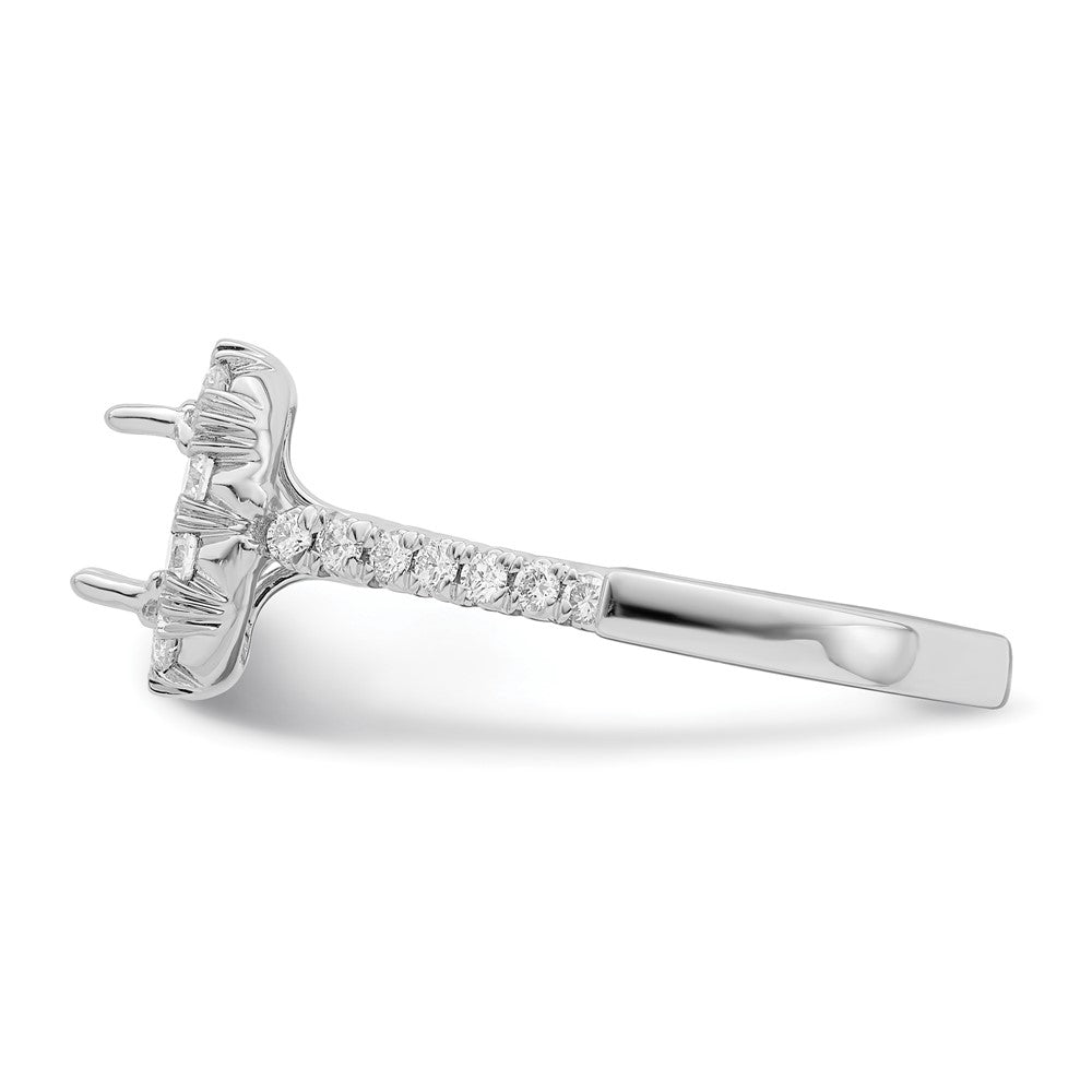 True Origin 14K White Gold 3/4 carat Lab Grown Diamond VS+ F+ Semi-Mount Asscher Halo Engagement Ring