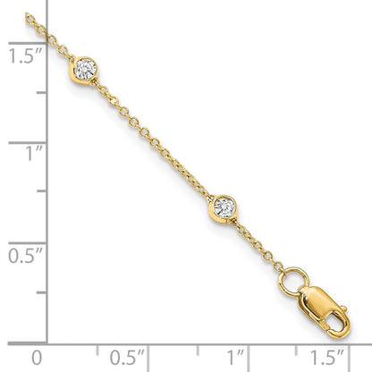 True Origin 14K Yellow Gold 1/2 carat Lab Grown Diamond VS+ F+ Complete 9 Station 9 in Bracelet