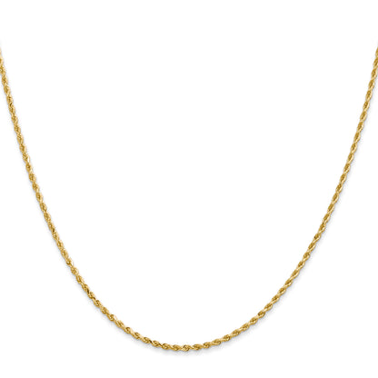 16 Inch 10K 1.75mm Diamond-Cut Rope Chain Necklace
