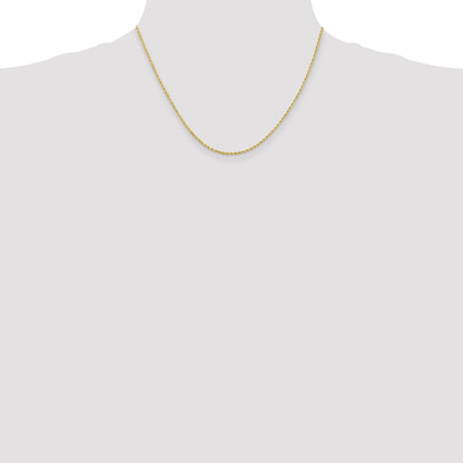 18 Inch 10K 1.75mm Diamond-Cut Rope Chain Necklace