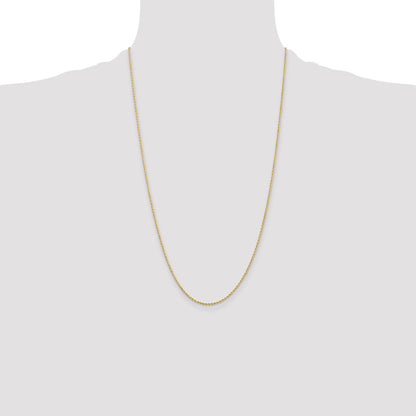 26 Inch 10K Yellow Gold 1.75mm Diamond Cut Rope Chain Necklace