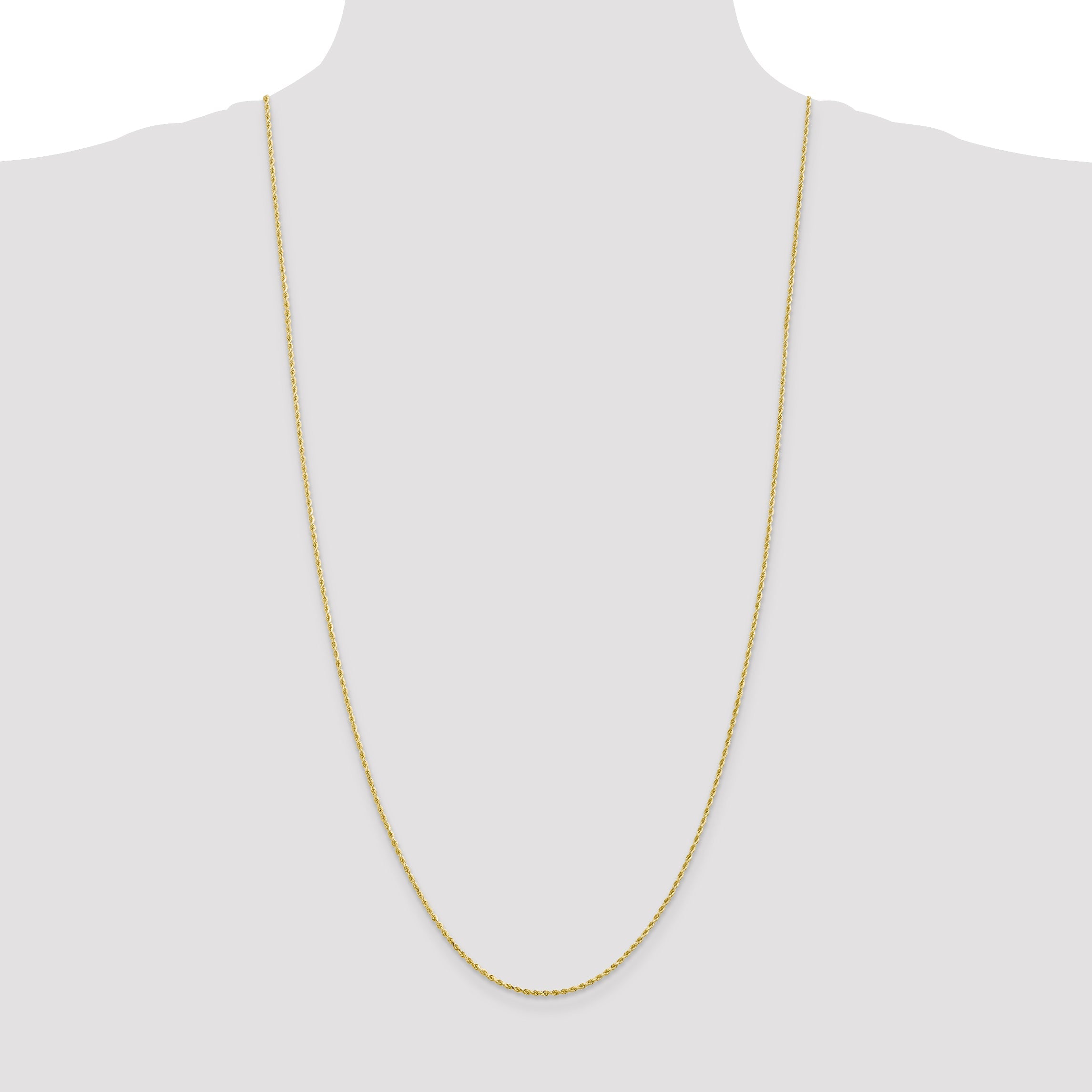 30 Inch 10K 1.75mm Diamond-Cut Rope Chain Necklace