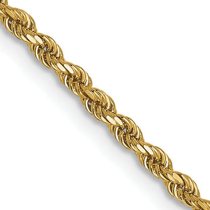 22 Inch 10K Yellow Gold 1.75mm Diamond Cut Rope Chain Necklace