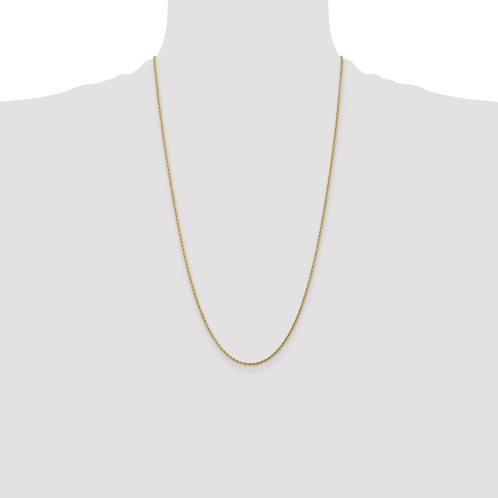 26 Inch 10K Yellow Gold 2mm Diamond Cut Rope Chain Necklace
