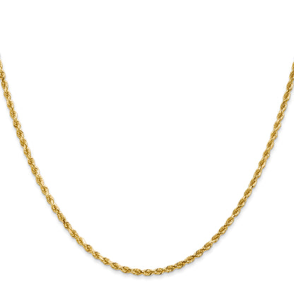 20 Inch 10K 2.25mm Diamond-Cut Rope Chain Necklace