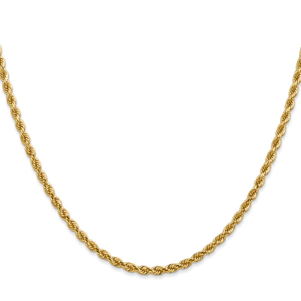 18 Inch 10K Yellow Gold 2.75mm Diamond Cut Rope Chain Necklace