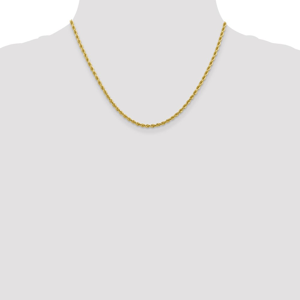 18 Inch 10K Yellow Gold 2.75mm Diamond Cut Rope Chain Necklace
