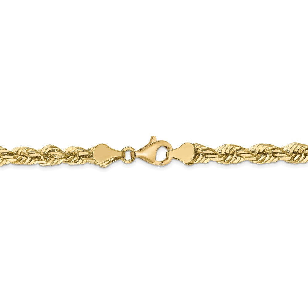2 Inch 10K Yellow Gold 5.5mm Diamond Cut Rope Chain Necklace