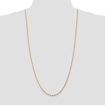 30 Inch 10K 2.5mm Diamond-Cut Lightweight Rope Chain Necklace