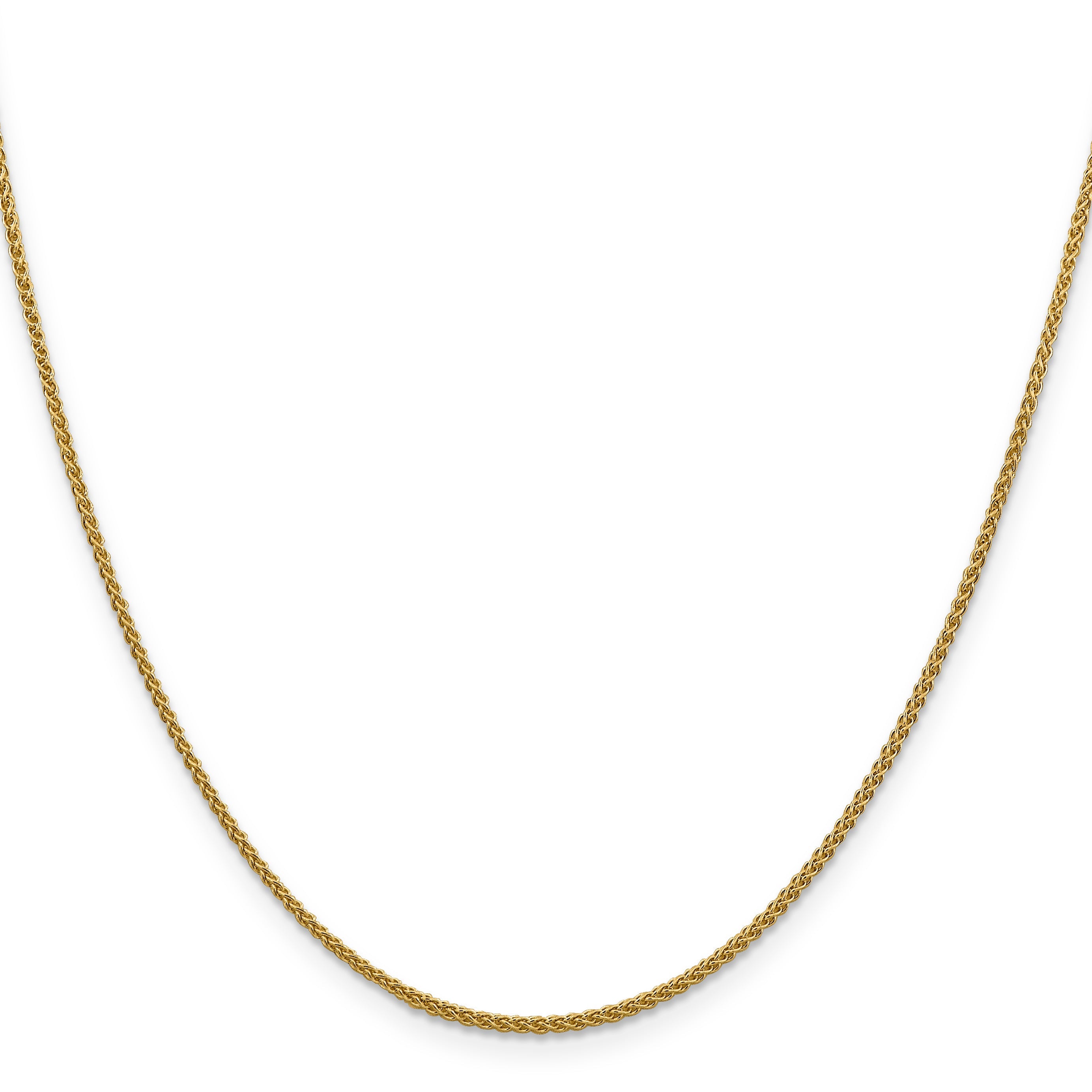16 Inch 10K Yellow Gold 1.5mm D/C Spiga Chain Necklace
