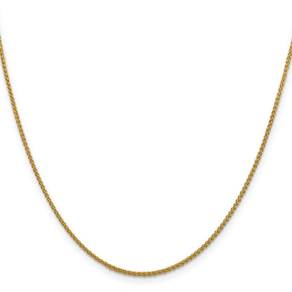 16 Inch 10K Yellow Gold 1.5mm D/C Spiga Chain Necklace