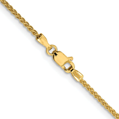 16 Inch 10K Yellow Gold 1.5mm D/C Spiga Chain Necklace
