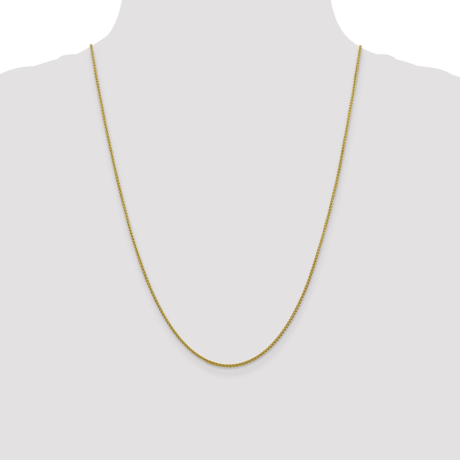 24 Inch 10K 1.5mm D/C Spiga Chain Necklace