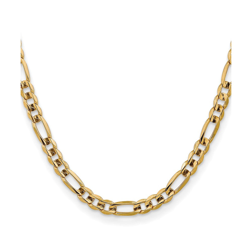 10K Yellow Gold 7.5mm Concave Figaro Bracelet