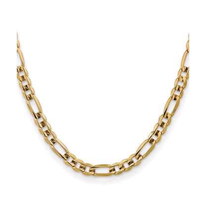 10K Yellow Gold 7.5mm Concave Figaro Bracelet