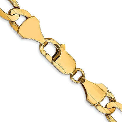 10K Yellow Gold 7.5mm Concave Figaro Bracelet