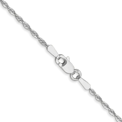 18 Inch 10K White Gold 2.5mm Diamond-Cut Lightweight Rope Chain Necklace