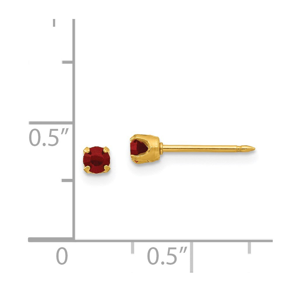 Fashion Inverness 24K Plated January Red Crystal Birthstone Earrings