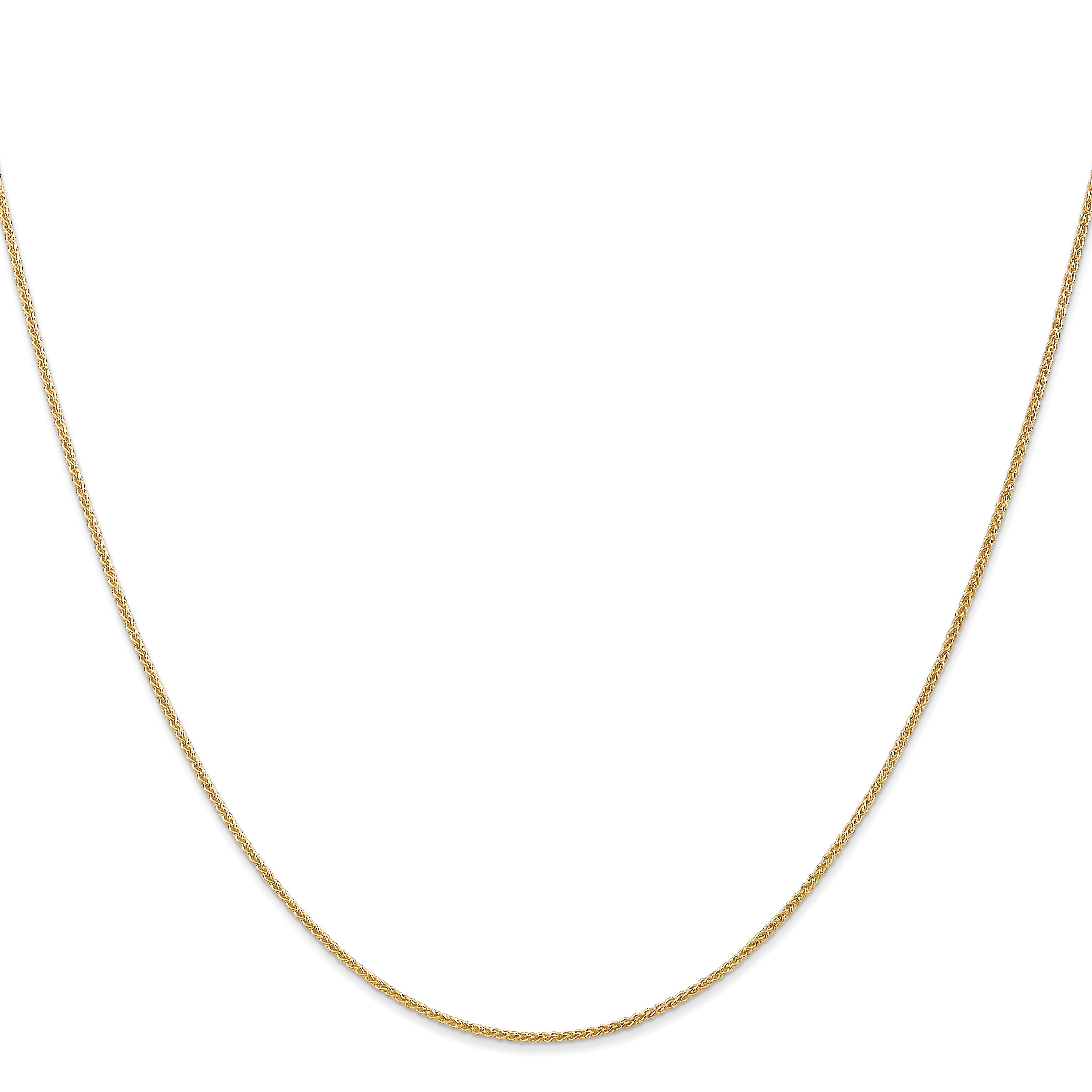 22 Inch 10K Yellow Gold 1mm Spiga Chain Necklace