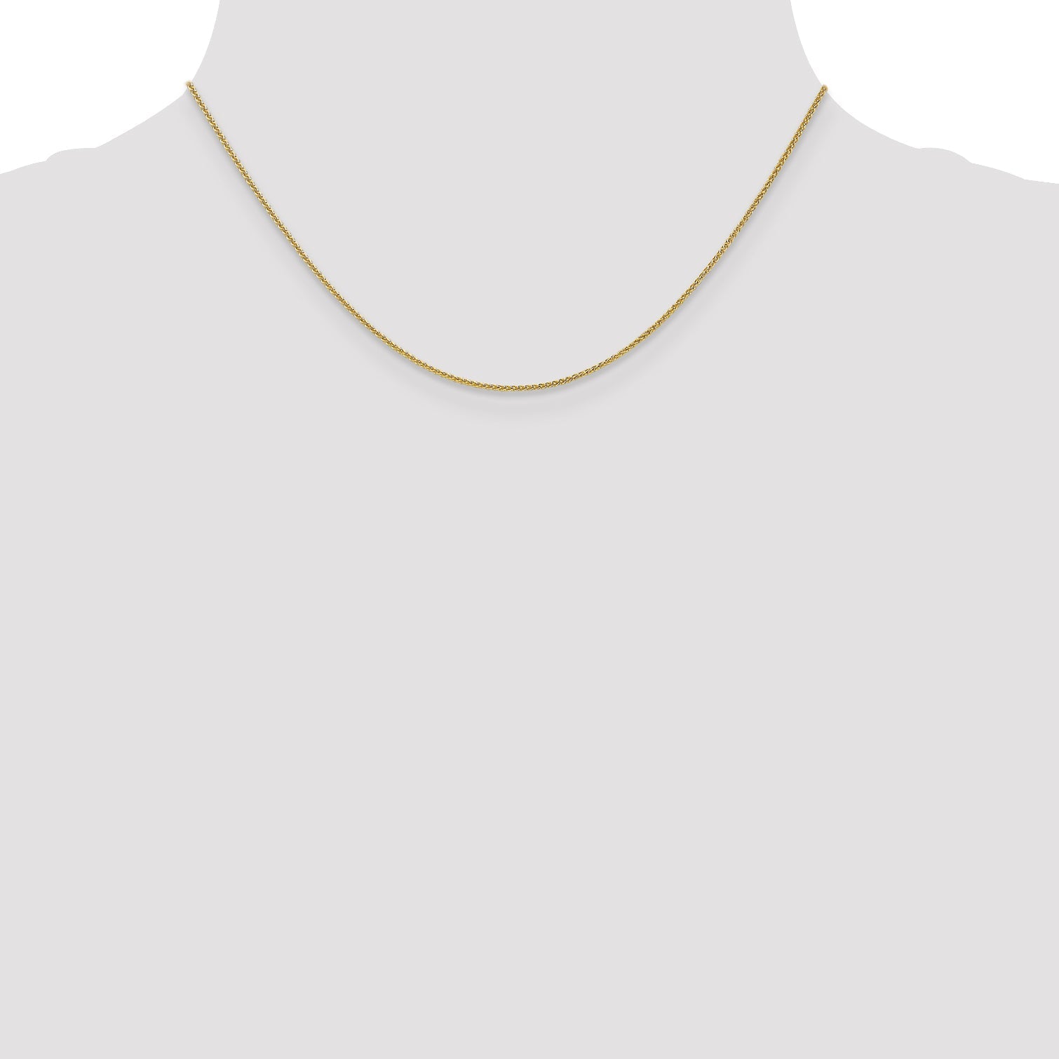 16 Inch 10K 1mm Spiga Chain Necklace