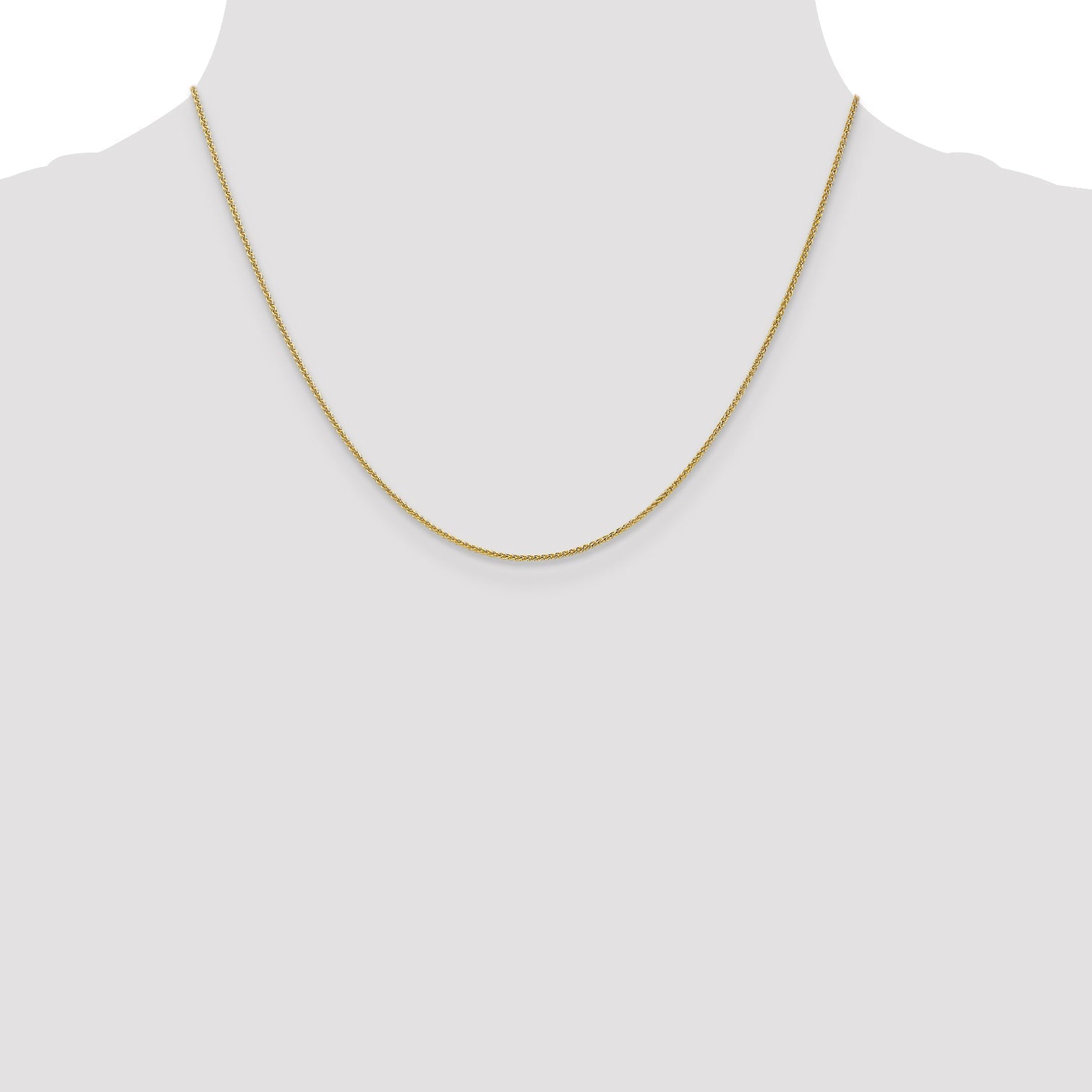 18 Inch 10K Yellow Gold 1mm Spiga Chain Necklace