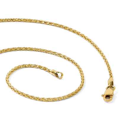 18 Inch 10K Yellow Gold 1mm Spiga Chain Necklace