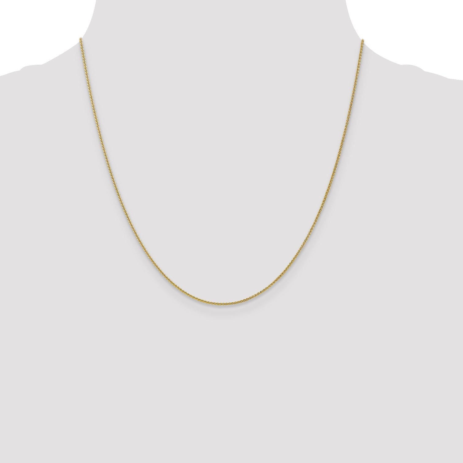 20 Inch 10K 1mm Spiga Chain Necklace